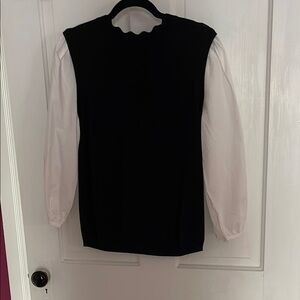 Talbots Black and White Blouse